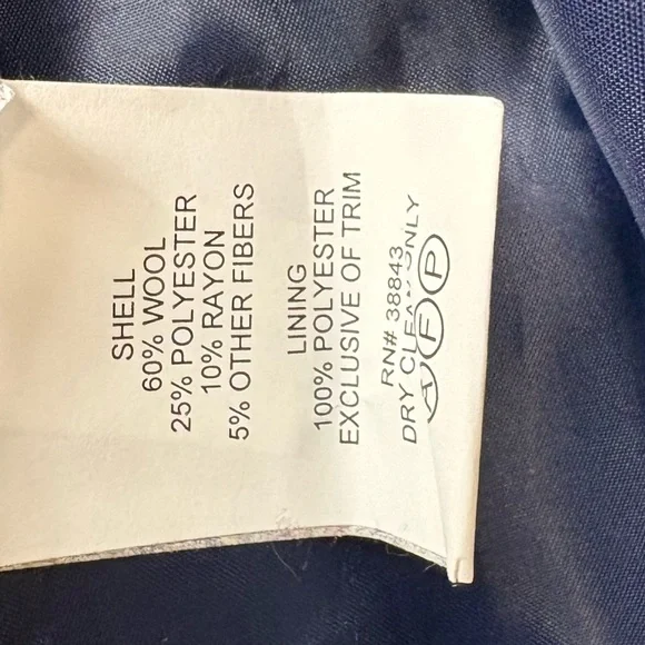 Centigrade Navy Wool Pea Coat Size Small - Picture 9 of 9